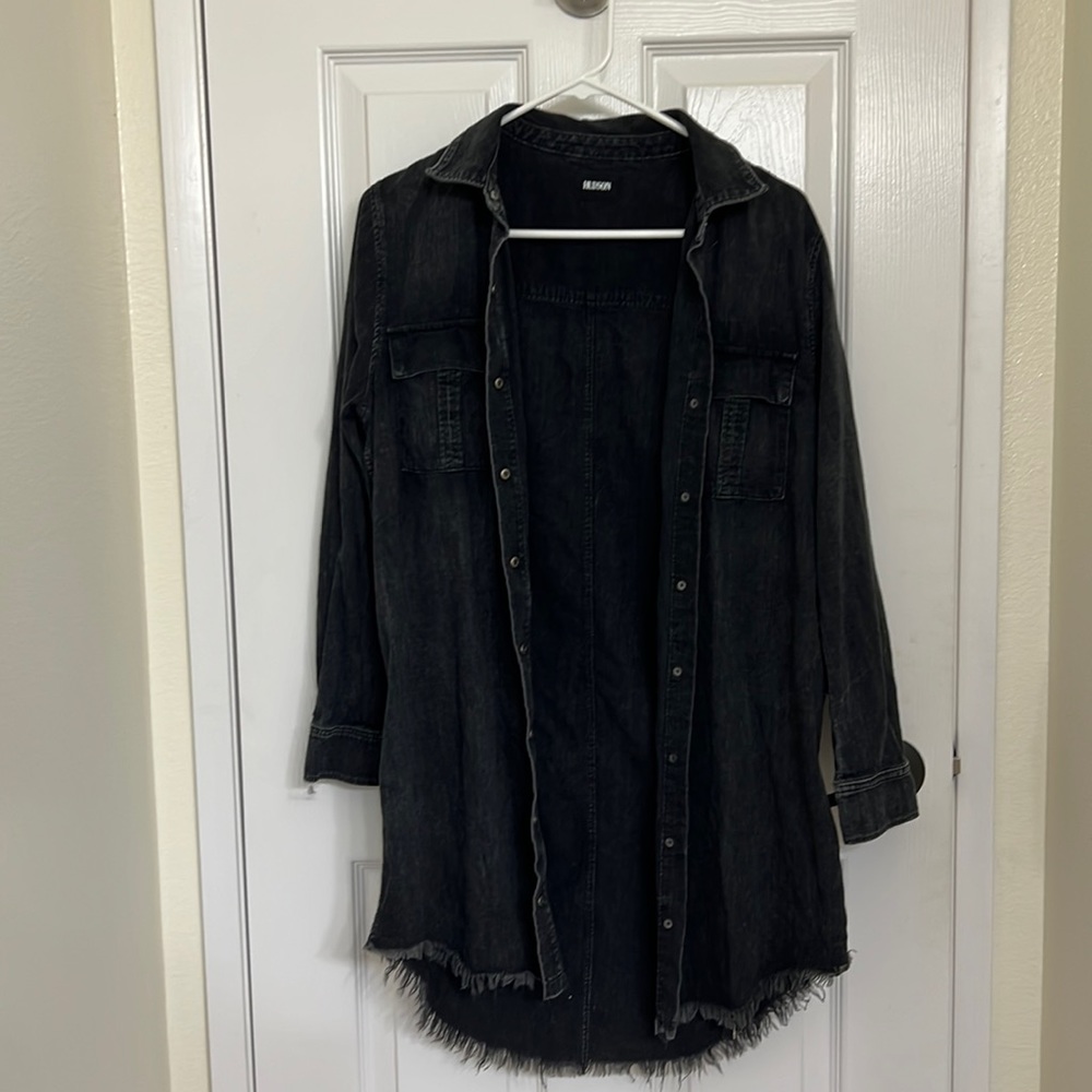 Hudson Jeans Black / Charcoal Button Up Jacket